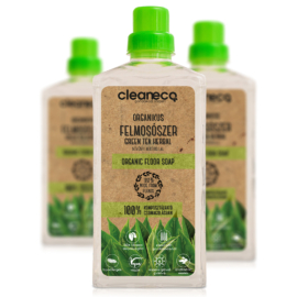 Cleaneco Organikus Felmosószer növényi alkohollal - Green Tea Herbal illattal 1L - komposztálható csomagolásban