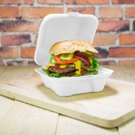 Elviteles doboz, hamburgeres, erős falú, lebomló cukornád (15,2 x 14,8 x 7,9 cm)