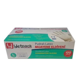 Gumikesztyű Fehér Yetpack Latex 100db-os L