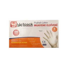 Gumikesztyű Fehér Yetpack Latex 100db-os S 