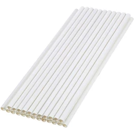 Papír szívószál, (6 x 200 mm), fehér