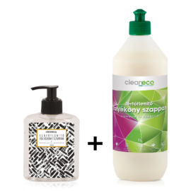 Cleaneco Fertőtlenítő folyékony szappan csomag 250ml + 1l