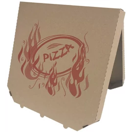 Pizza doboz 30 cm - csapott sarkú - barna - mintás