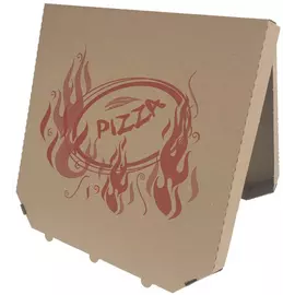 Pizza doboz 32 cm - csapott sarkú - barna - mintás