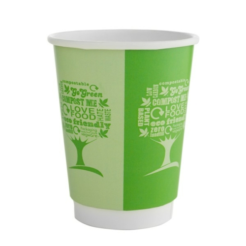 Kávés pohár, 3,4 dl, dupla falú, lebomló, Green Tree , 500db
