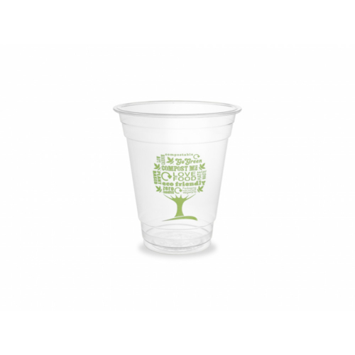 PLA pohár, standard, Green Tree, 3,4 dl, lebomló, hideg italokhoz , 500db