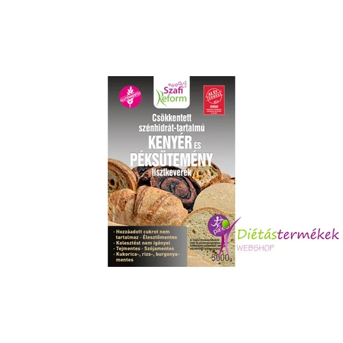 Szafi reform csökkentett szénhidrát-tartalmú paleo kenyér és péksütemény lisztkeverék (gluténmentes, tejmentes, élesztőmentes) 5000 g