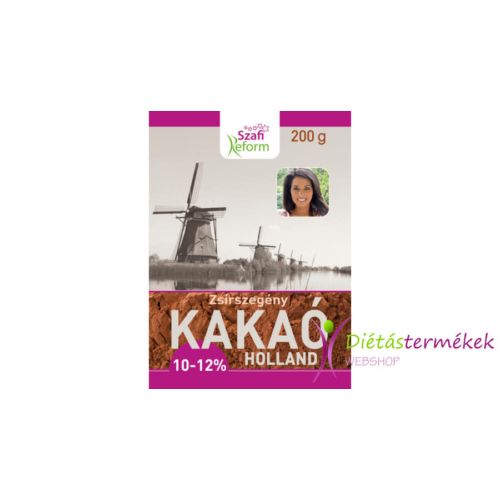 Szafi reform zsírszegény holland kakaópor (10-12% kakaóvaj tartalom) 200 g
