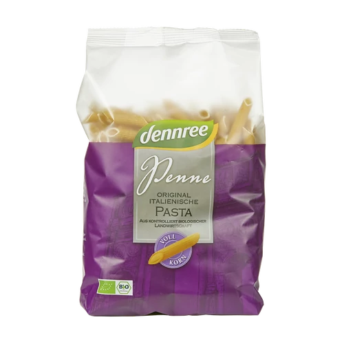 dennree BIO teljes kiőrlésű durum penne tészta 500g