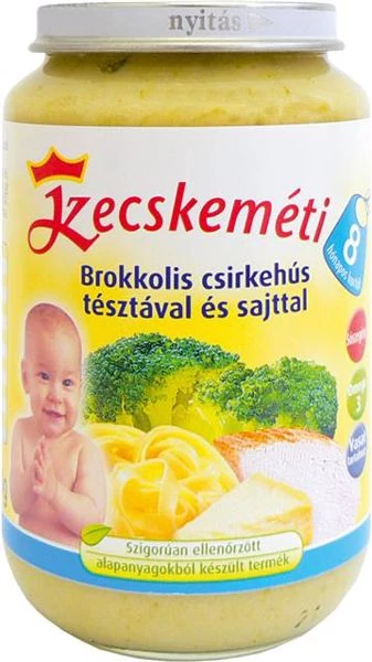 Kecskeméti Brokkolis csirkehús tésztával és sajttal 220g bébiétel (min. rendelés 3db)