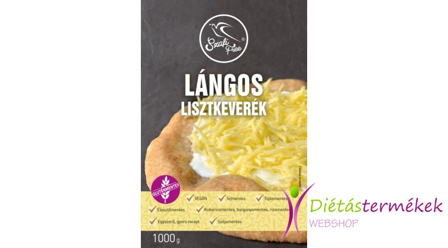 Szafi free lángos lisztkeverék 1000 g (gluténmentes, tejmentes, tojásmentes, maglisztmentes, élesztőmentes, vegán)