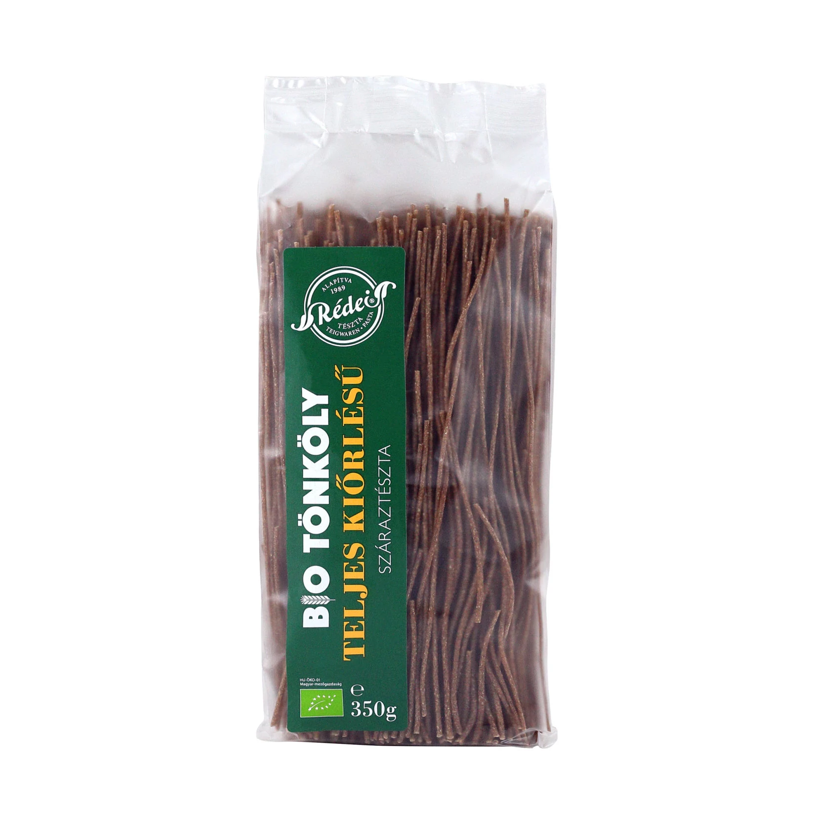 Rédei Bio teljes kiőrlésű tönkölytészta  spagetti 350g     